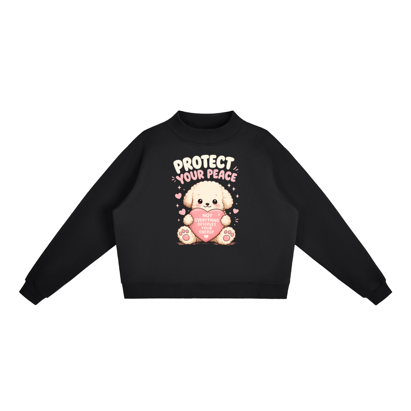 Protect Your Peace Kawaii Puppy Crewneck Sweatshirt