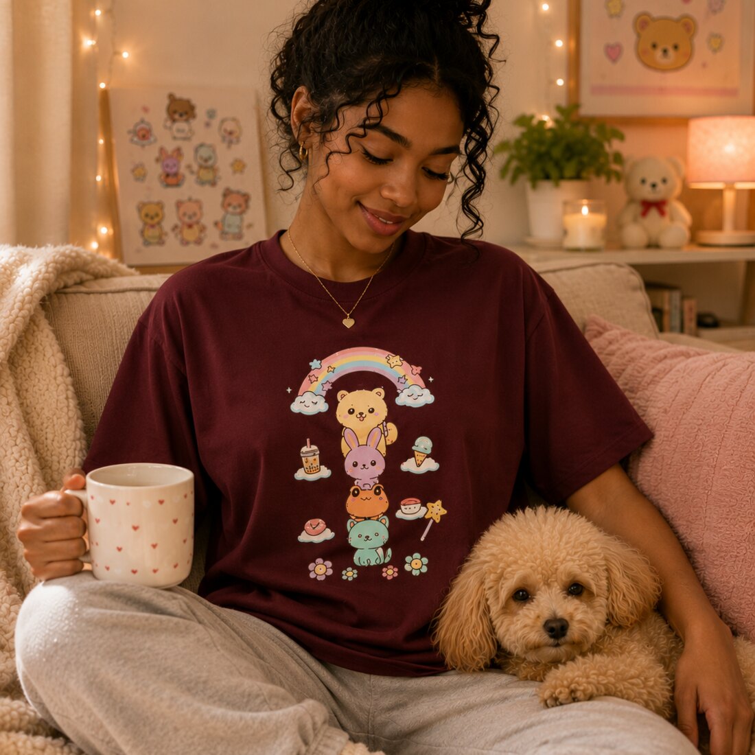 Puff and Post kawaii graphic T-shirt